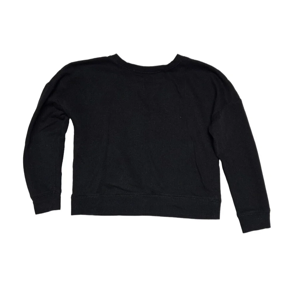 Justice Sweatshirt Pullover Top Comfy Casual Black Graphic Logo Girls‎ L
